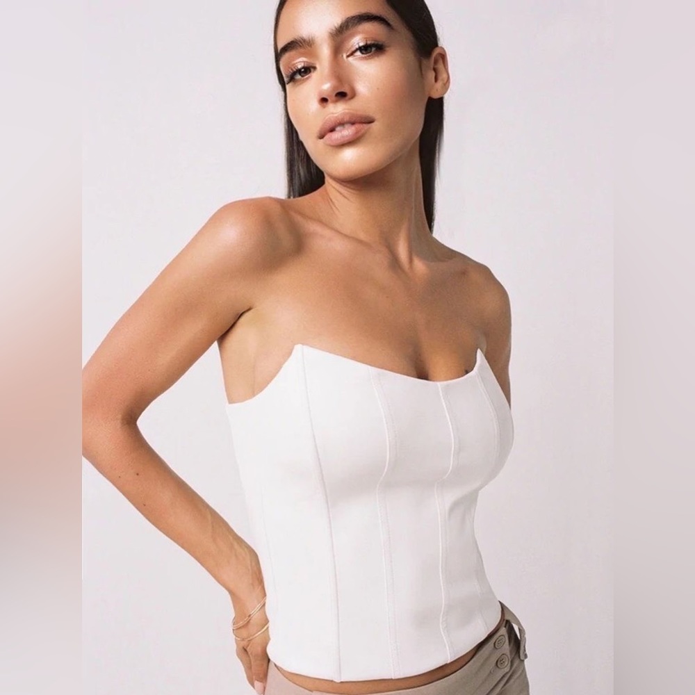 Tiger Mist White Corset Top